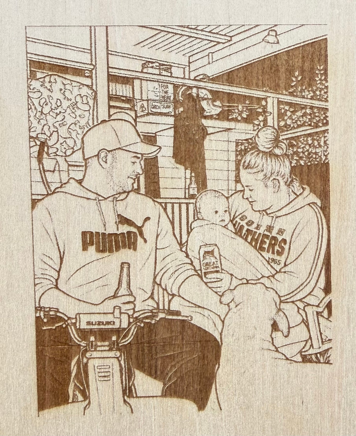 Portrait or Photo Engraved On Plywood