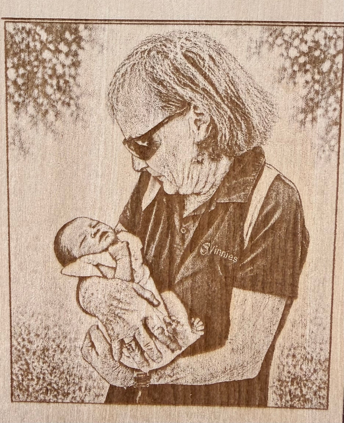 Portrait or Photo Engraved On Plywood