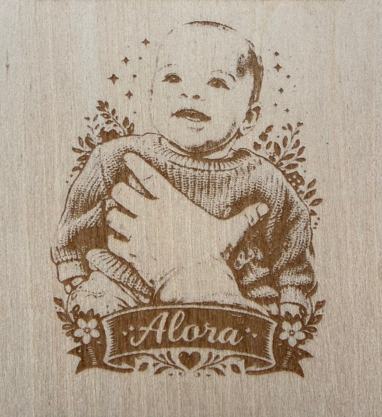 Portrait or Photo Engraved On Plywood