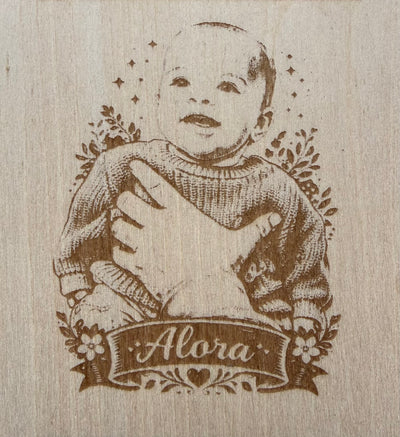 Portrait or Photo Engraved On Plywood
